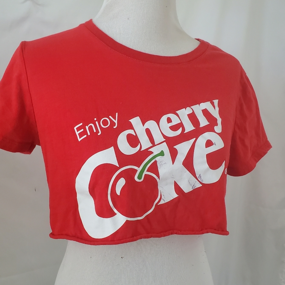 Cherry Coke Retro style cropped tee